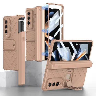 Image de Coque de protection en plastique pour Samsung Galaxy Z Fold4 5G Armor Flip, couleur or