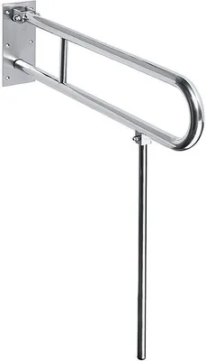 Produktbild von BELP Stützklappgriff in U-Form mit Standfuß Edelstahl gebürstet 100x800x616 mm, 120 kg Traglast für Bad & WC >> zum Bohren