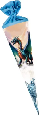 Produktbild von Nestler Schultüte Kristall Drache 70 cm rund Filz