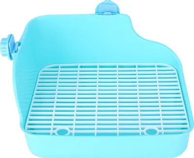 Produktbild von Quadratische Form Haustier Toilette kleines Tier für Kaninchen Chinchilla Meerschweinchenkäfig Grüne Gebrauchsgrün
