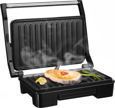 Image de Grill électrique 850 W, revêtement antiadhésif, poignées thermo-isolantes