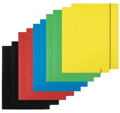 Produktbild von D.RECT 10 Stück (2 Stück Pro Farbe 5x2) Sammelmappe Aus Karton | Einschlagmappe