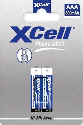 Obrázok produktu pre XCell 148194, Nabíjateľná batéria, AAA, Nikel-Metal Hydrid (nimh), 1,2 V, 2 kusov, 800 mAh