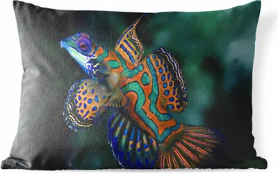 Produktbild von MuchoWow® Outdoor Kissen - Fisch - Farbe - Makro - 60x40 cm - Wetterfest - Lounge Kissen - Zierkissen - Kissen für Innenräume