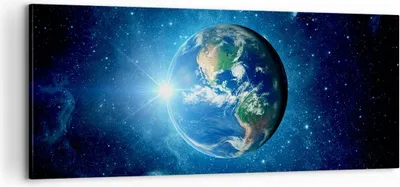 Produktbild von Bild auf Leinwand - Leinwandbild - Erde Universum Sterne Galaxie - 100x40cm - Wand Bild - Wanddeko - Leinwanddruck - Bilder - Kunstdruck - Wanddekoration - Leinwand bilder - Wandkunst - AB100x40-2943