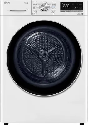Produktbild von LG RH80V9AV3N Wäschetrockner Freistehend Frontlast 8 kg Schwarz, Weiß