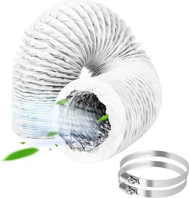Productafbeelding van PromoHome® Flexibele afvoerslang 100 mm, 3 meter - Afvoerslang voor airconditioning, afzuigkap en wasdroger - met 2