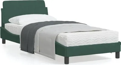 Produktbild von Bettgestell mit Kopfteil Dunkelgrün 90x200 cm Samt 373115