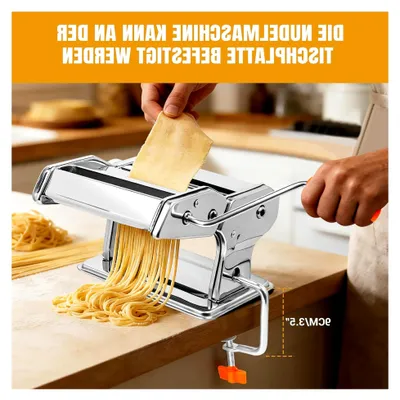 Produktbild von Edelstahl-Nudelmaschine, 9 Stufen für Spaghetti, Tagliatelle, Lasagne und Fettuccini