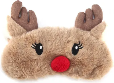 Produktbild von Tier Weihnachts Kinder Schlafmaske - Augenmaske gegen Licht - Kind im Flugzeug Arbeitsplatz Auto - Augenbinde - Lustige süße Tiere Plüsch - Mädchen Erwachsene Unisex - Elch.