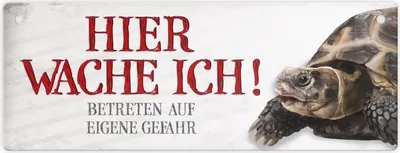 Produktbild von Betreten auf eigene Gefahr - Hier wache ich! Metallschild XL mit Schildkröte