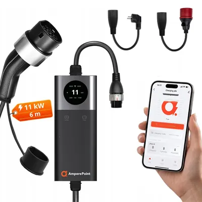 Produktbild von EV Ladekabel Typ 2 16A 11 kW EV-Ladegerät mit Schuko-Stecker, 7,5M, mobile Wallbox für Elektrofahrzeuge mit WIFI/APP + Adapter für Schuko und CEE16A
