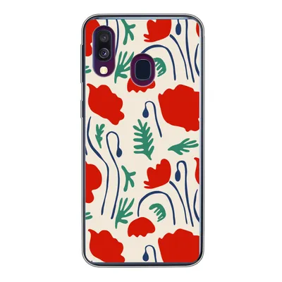 Produktbild von MuchoWow® Handyhülle Schutzhülle Hülle für Samsung Galaxy A40 Blumen - Rose - Muster Silikon Softcase Handy Hülle - Handy-Tasche