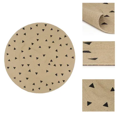 Produktbild von vidaXL Teppich Handgefertigt Jute mit Dreiecksmuster 150 cm -  Teppiche