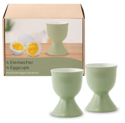 Produktbild von Eierbecher 4er Set, Ø 5x7 cm, in Salbeigrün aus Keramik