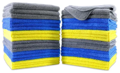 Produktbild von Mikrofasertücher – Blau, Grau, Gelb – 40 x 40 cm – 36 Stück