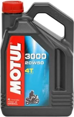 Zdjęcie produktu dla MOTUL 3000 4T 20W-50 Olej do silników motocyklowych 4 litry Olej do silników 4-suwowych 4 litry
