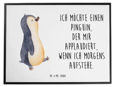 Produktbild von Mr. & Mrs. Panda schreibtischunterlage Pinguin marschieren - Weiß - Geschenk, Pinguine, malunterlage, Aufstehen, Familie, schreibauflage, Bruder, Unausgeschlafen