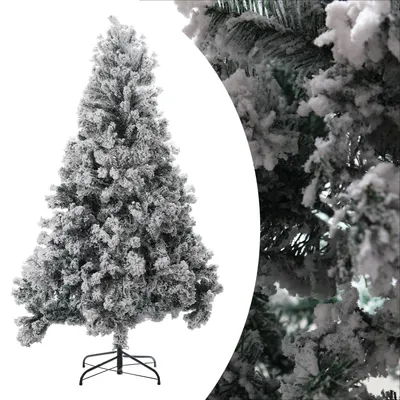 Obrázok produktu pre Umelý vianočný stromček Ikodm, výška 180 cm, s efektom snehu, 860 vetvičiek, hustý, umelá borovica s bohatou vrstvou "snehu", s odkladacím kovovým stojanom