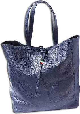 Produktbild von Florence Damen Shopper echtes Leder Henkeltasche blau 30x35x15 cm OTF112M