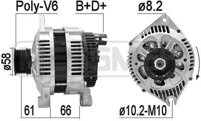 Produktbild von ERA 210849A Lichtmaschine Generator LiMa 120A 14V für FIAT DUCATO Pritsche/Fahrgestell (230) DUCATO Kasten (244) DUCATO Pritsche/Fahrgestell (244)