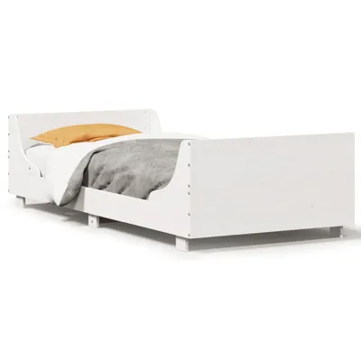 Produktbild von vidaXL Massivholzbett ohne Matratze Weiß 100x200 cm Kiefernholz