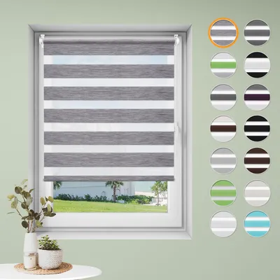 Produktbild von Duo Rollo ohne Bohren Marmor-grau 95 x 140 cm