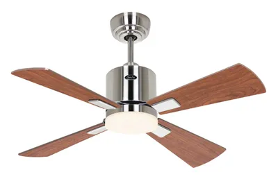 Immagine prodotto di Ventilatore da soffitto ECO NEO III 92 cromato spazzolato - noce/ciliegio con WiFi e luce