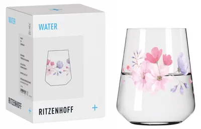 Kristallglas 500 ml mit Blumenmuster, spülmaschinenfest