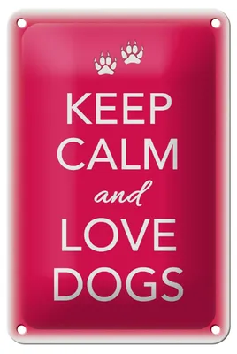 Produktbild von Blechschild Spruch 12x18cm Keep Calm and love dogs Hund