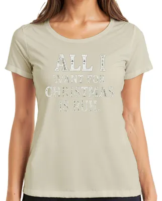 Produktbild von ALL I WANT FOR CHRISTMAS IS RUH. Weihnachten Lustig Geschenkidee Damen T-Shirt, Natur, L