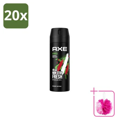 Productafbeelding van 20 x Axe Deodorant Spray Africa - 150 ml - Voordeelverpakking - 20 stuks