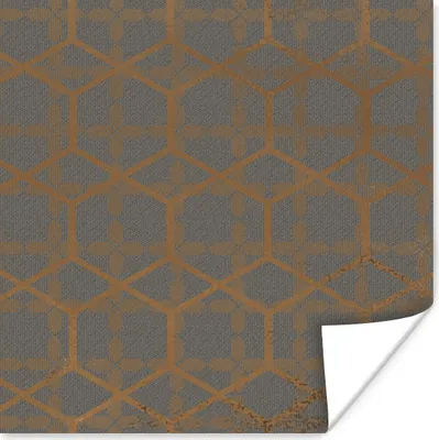Produktbild von MuchoWow® Poster Design - Sechseck - Quadrat 50x50 cm - Wohnzimmerdekoration
