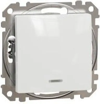 Image de Bouton-poussoir unipolaire avec LED Sedna Design blanc brillant SDD1111L Schneider Electric