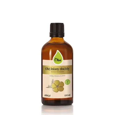 Zdjęcie produktu dla Olej lniany złocisty Olini 100 ml