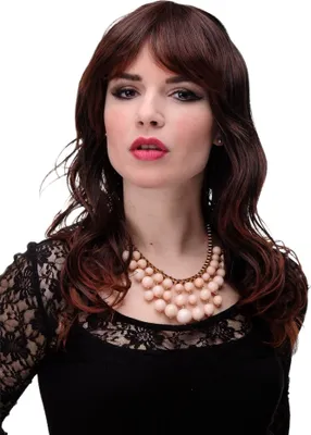 Produktbild von WIG ME UP Wellige halblange Perücke Braun-Mix 5019-3003