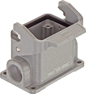 Produktbild von HARTING Han 6B HMC Sockelgehäuse niedrig, 2xM20 seitlicher Kabelabgang, mit 1 Längsbügel - 1 Stück