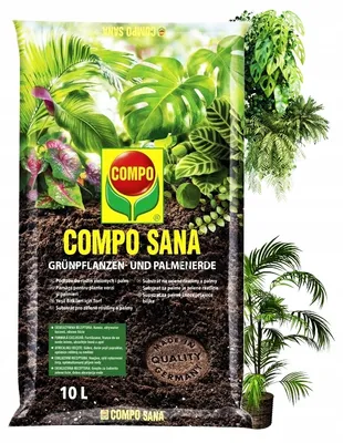 Immagine prodotto di Compo Sana® Terriccio verde per piante e palme 10 litri per tutte le piante da appartamento, da balcone, palme e felci