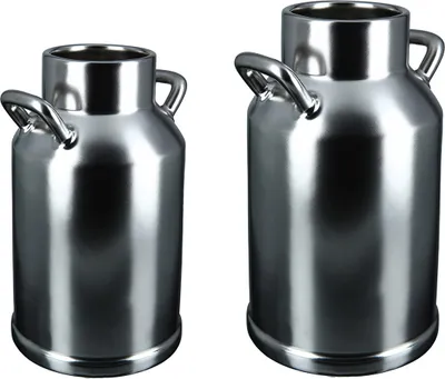 Zdjęcie produktu dla Gilde Vase, "Mattello", Keramik, silberfarben, VE 2, L. 13.5 cm, B. 15 cm, H. 22 cm 47310 4063387473108