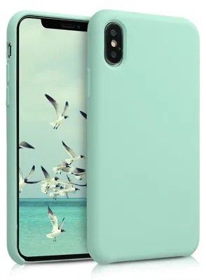 Produktbild von kwmobile Handyhülle für Apple iPhone XS Hülle - Case Silikon - Kabelloses Laden - Schutzhülle Cover in Mintgrün matt
