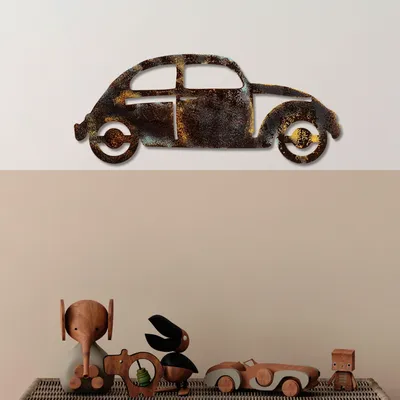 Image de Wallity, Car 18, accessoire mural décoratif en métal, multicolore, 100 % METAL, 50 x 1,5 x 20 cm