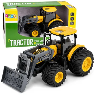 Obrázek produktu pro Zemědělský zemědělský traktor s buldozerovými světly zní žlutě 1:24