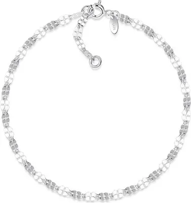 Produktbild von SILBERKETTEN STORE Fußkette Plättchenkette 3,4mm - 925 Silber - 25cm