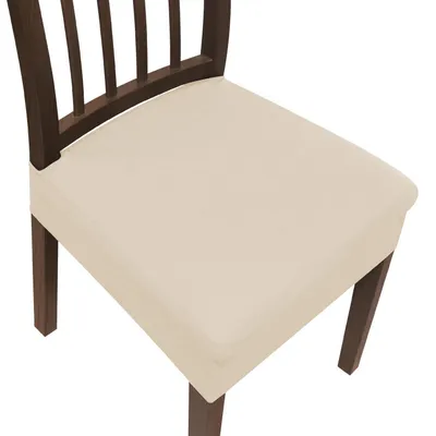 Immagine prodotto di Coprisedie elasticizzati, color crema, set da 6, per sedie da pranzo e da ufficio