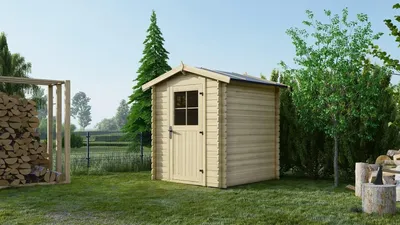 Image de Abri de jardin en bois - 3.61m2 - 1.9x1.9m - Ep. 28mm - Couleur: naturel - DOM593 - ALTANKA