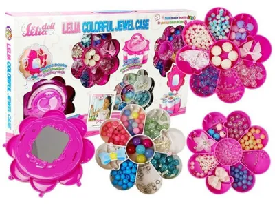 Productafbeelding van Diy sieradenkralenset opvouwbare spiegeldoos