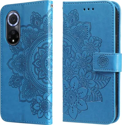 Produktbild von König Design Hülle kompatibel mit Honor Honor 50 Kunstleder Handyhülle - Handy Case Blau
