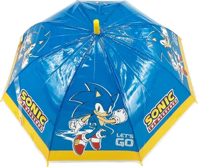 Produktbild von Sonic the Hedgehog Kinder Automatik Regenschirm offiziell lizenzierter Regenschirm mit Motiv wetterfest stabiler Schirm für Jungen und Mädchen ideal als Geschenk 82 cm
