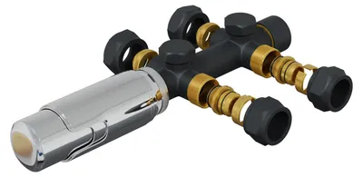 Produktbild von HAGO24 Thermostatventil Heizkörpergarnitur 50mm Mittelanschluss Anthrazit Eckform Durchgangsform Flüssigkeitssensor Temperaturregelung Frostschutzventil