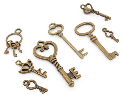 Produktbild von Vintageparts Schmuckanhänger Set Pauline Schlüssel Antik Bronze